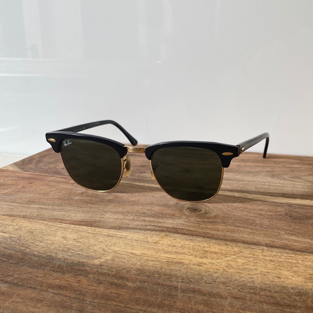 Ray-Ban Black/Gold Clubmaster Sunglasses RB3016
